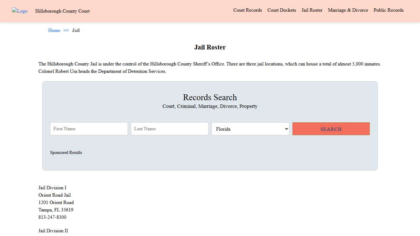 Jail Roster Hillsborough County Court